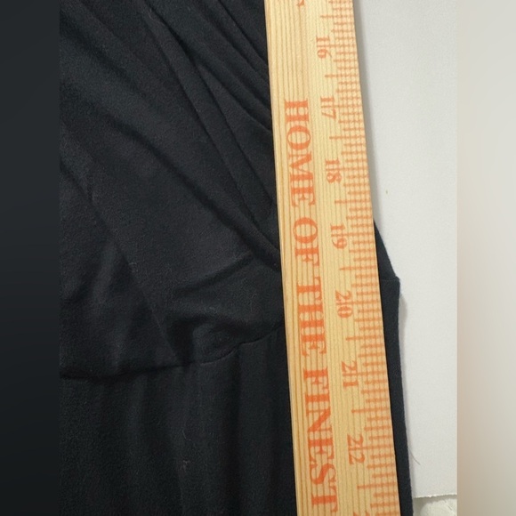 Cabi Ruched Black Sleeveless Faux Wrap Midi Dress. Size M, Comfortable, Soft. - Picture 11 of 11